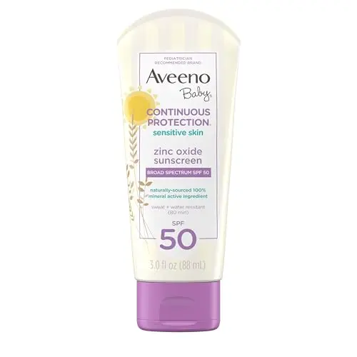 Aveeno Baby Continuous Protection mineral sunscreen lotion tube