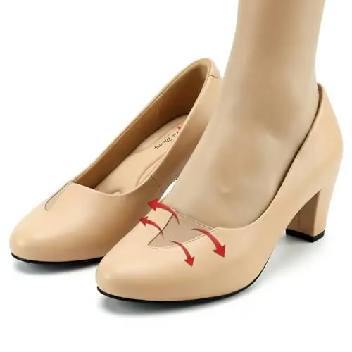 FOR MOMMY beige stretchable pregnancy work shoes with elegant design